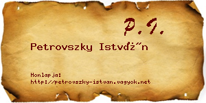 Petrovszky István névjegykártya