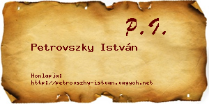 Petrovszky István névjegykártya