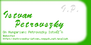 istvan petrovszky business card